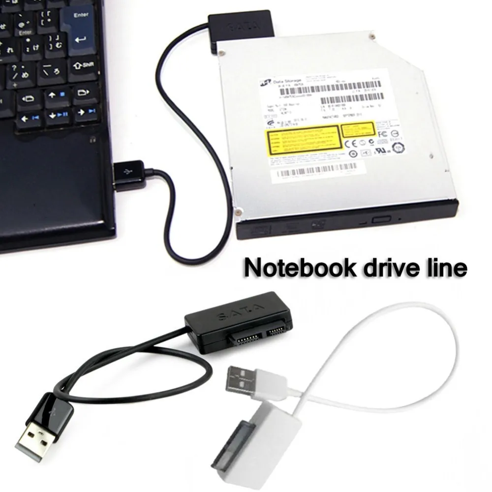 Новый кабель Sata для ноутбука адаптер с разъемом SATA на USB 6 Pin + 7Pin 2 0 cd rom 13 контактный