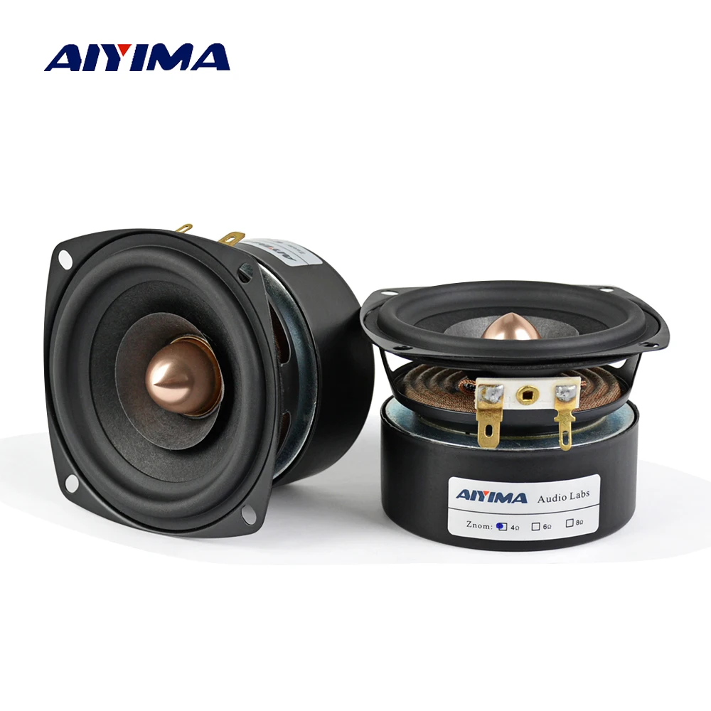 Aiyima 2 Unid 3 pulgadas altavoz de Audio 4Ohm 8Ohm 15 W altavoz de gama completa HIFI altavoz de graves mediantes DIY - 1