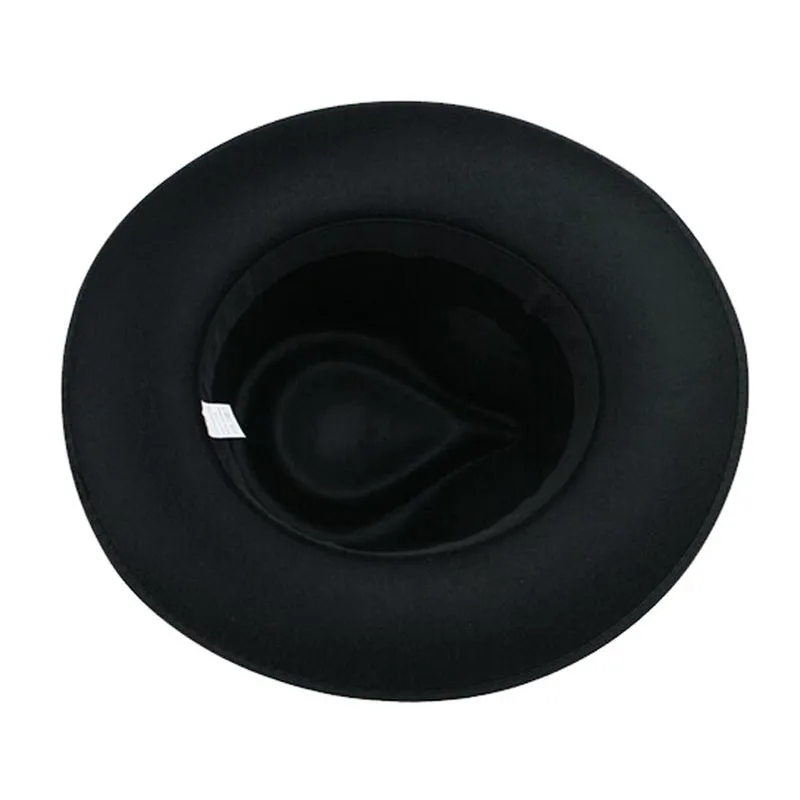 FS Unisex Black Gray Brown Wool Hats Fedora Men Trilby Wide Brim Felt Hat For Women Jazz Cap Panama Autumn Winter Gentleman Hat - Image 2