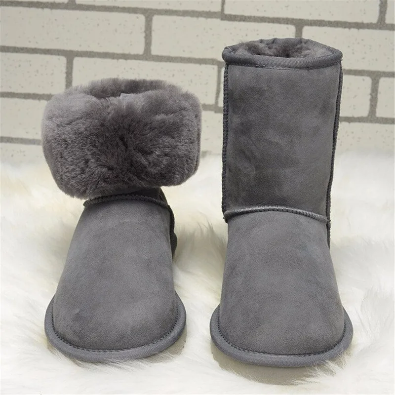 Мужская австралийская зимняя обувь, мужские ботинки, кожаные мужские ботинки, австралийские мини-боты для дождливой погоды, зимние ботинки размера плюс, мех