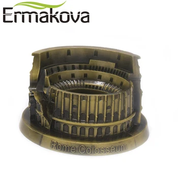 

ERMAKOVA Metal Roman Colosseum Figurine Italian Colosseum Statue Model World Famous Landmark Building Home Office Decor