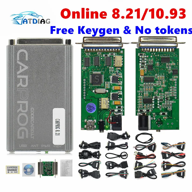 

Newest V8.21 V10.93 Carprog Full Adapter Car Prog 8.21 with keygen Online Programmer For Radio/Dash/IMMO/ECU Auto Repair Tool