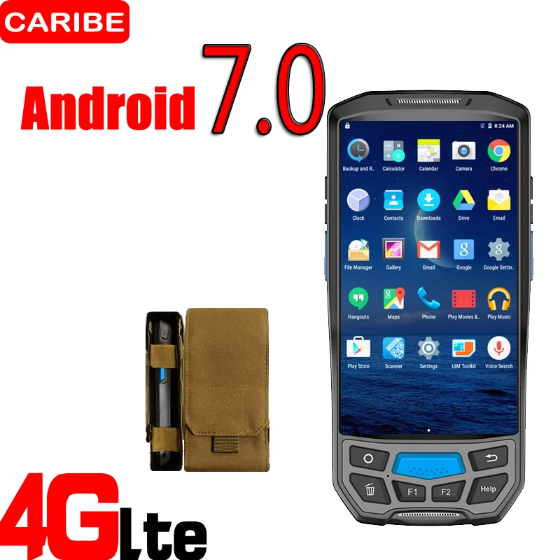 

CARIBE Handheld PDA with Bluetooth 3G 4G Android Barcode Reader with 8MP Camera NFC UHF GPS Data Collector