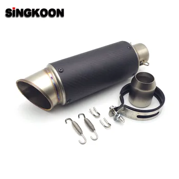 

51/61mm Universal Motorcycle Exhaust Escape Muffler Pipe Carbon Fiber FOR yamaha xt 660 mt10 mt 125 Suzuki hayabusa gsx1300r