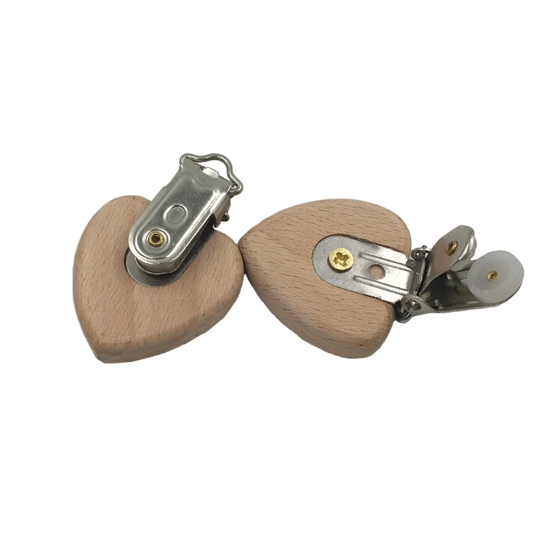 Natural Beech Wood Baby Pacifier Clips Dummy Clips DIY Pacifier Chain Accessory