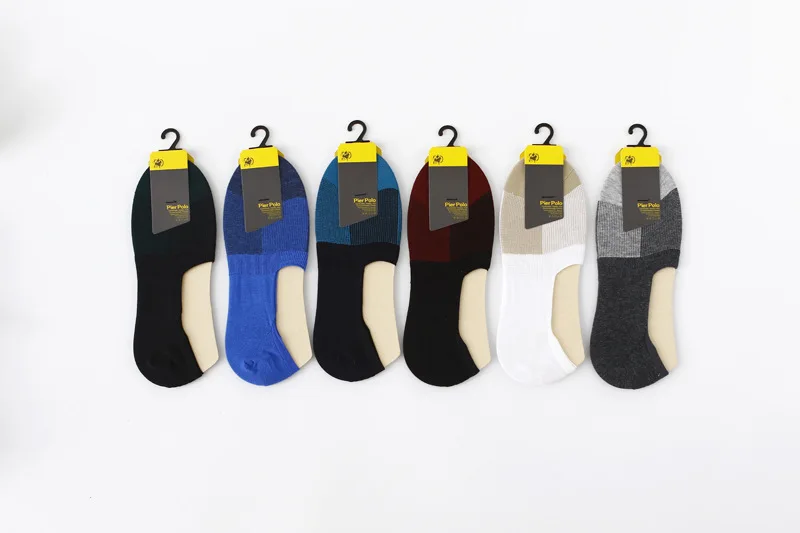 6 пар брендовые Pier Polo летние чесаные хлопковые безволосые сетчатые мужские носки повседневные неглубокие носочки для лодыжки тапочки