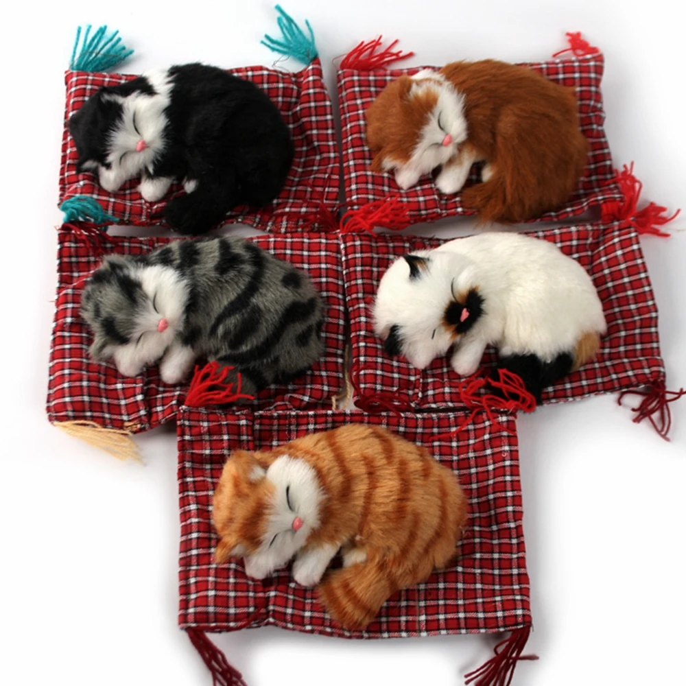 1 Pcs Lovely Simulation Animal Cats Doll Plush Sleeping Cats Toy Kids
