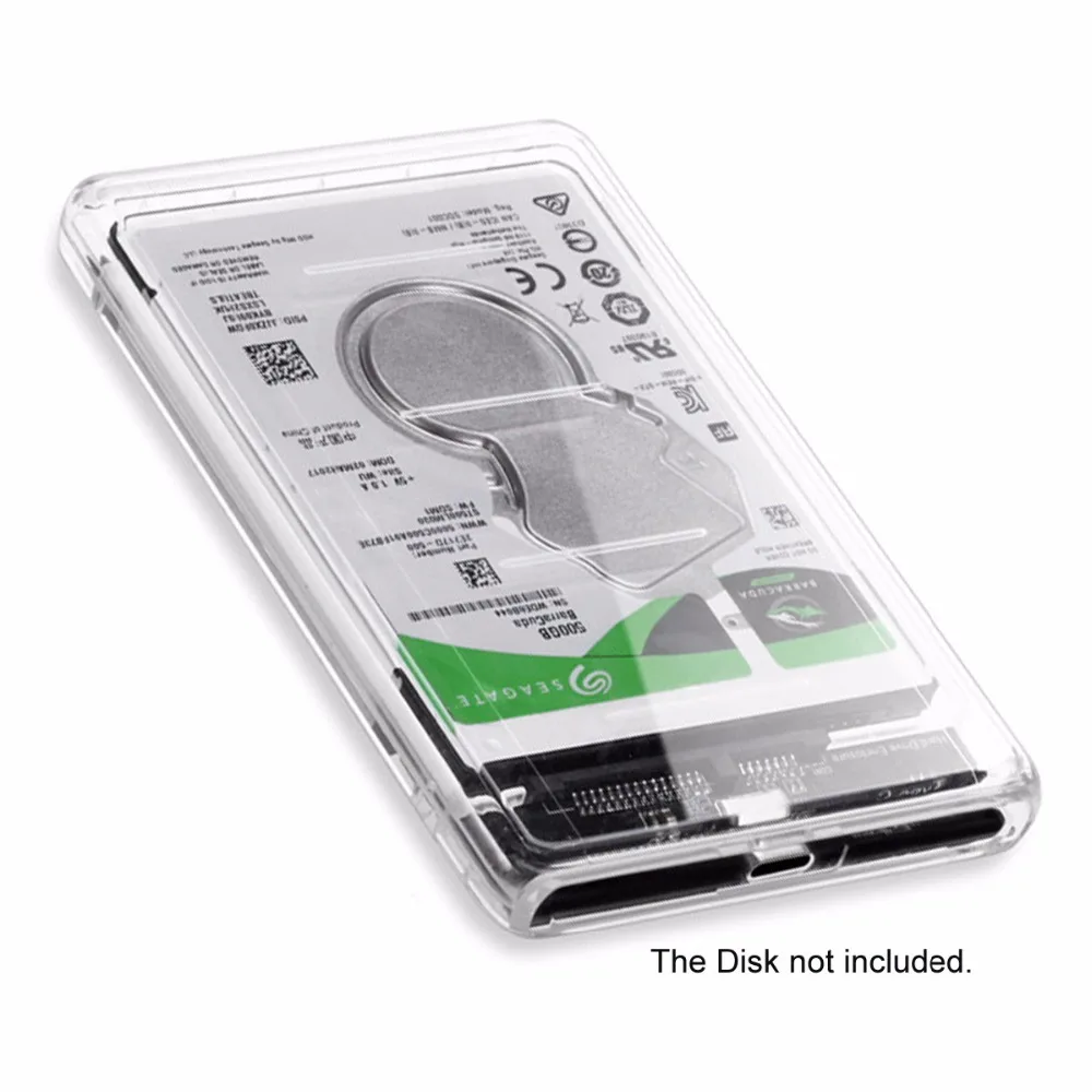 Внешний прозрачный корпус CY USB-C Type-C на 2 5 дюйма SATA SSD HDD для ноутбука ПК Windows 2000 / XP/ 7/