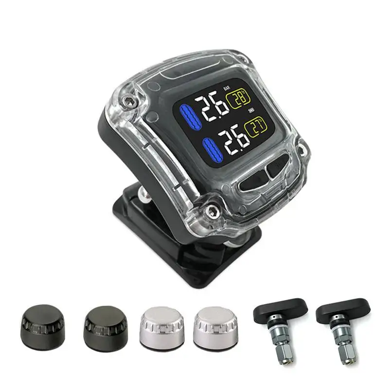 M3-B Wireless Motorcycle TPMS Tire Pressure Monitoring System TPMS Tire Pressure Sensor Universal 2 External Internal Sensors M3-B Wireless Motorcycle TPMS Tire Pressure Monitoring System TPMS Tire Pressure Sensor Universal 2 External Internal Sensors