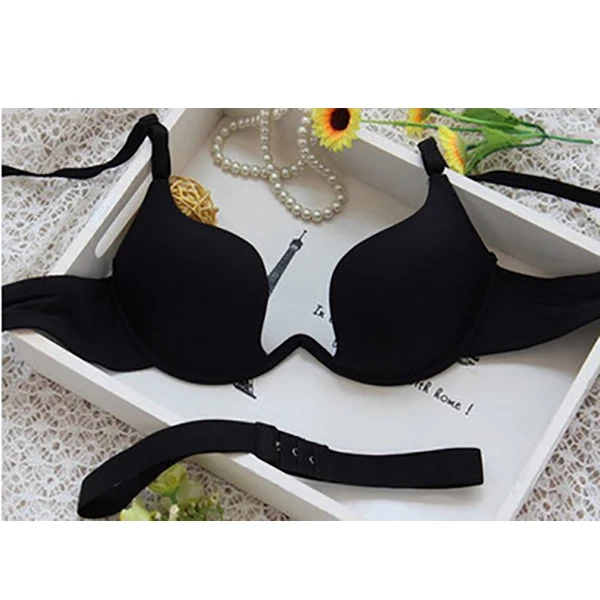 Quaslover Push Up Bra Sexy Deep U Low Cut ECMLN Women Lingerie U Bra Backless Underwear Sexy Bras Intimates Female - Цвет: Черный