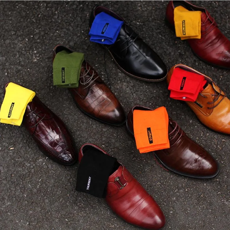 

Vintage dress men crew socks Autumn winter solid cotton male popsoket funny happy style calcetines hombre 7 colors large size