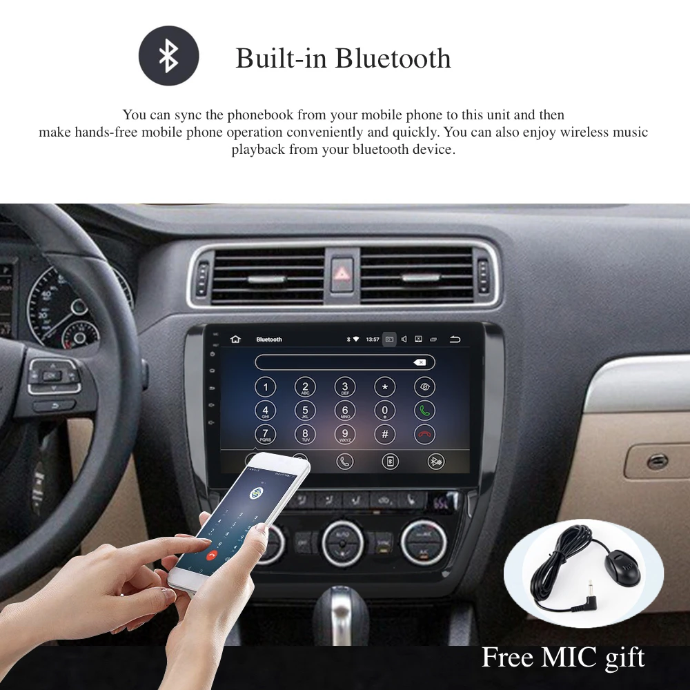 Android 9 0 1 din автомобильный Радио плеер для VW Jetta GPS навигация 2011 2012 2013 2014 2015 8 ядерный 4
