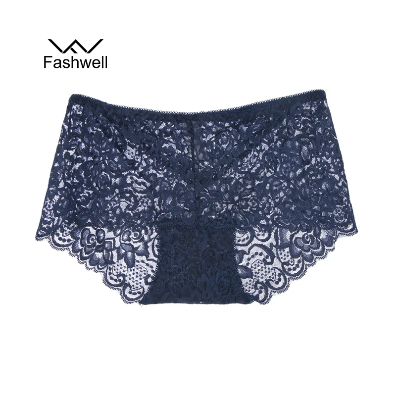 Fashwell Hollow Out Lace Solid Women Panties Sexy mid rise Panties