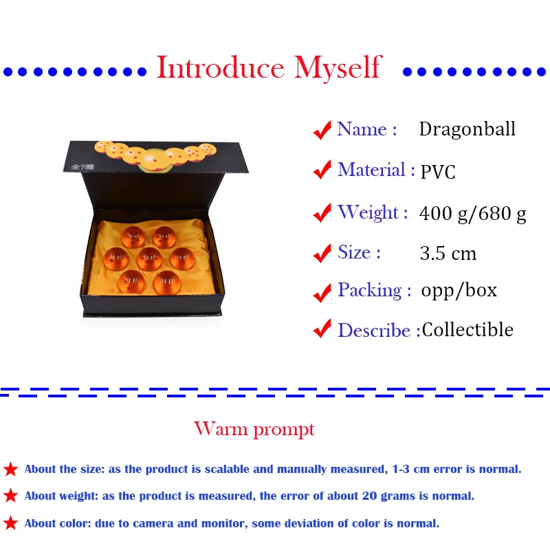 2 стиля/лот 7 шт./компл. Аниме Драконий жемчуг 3,5 см с рисунками из комикса «Жемчуг дракона», 7 Звезд Хрустальный шар ПВХ модель куклы рождественский подарок для детей