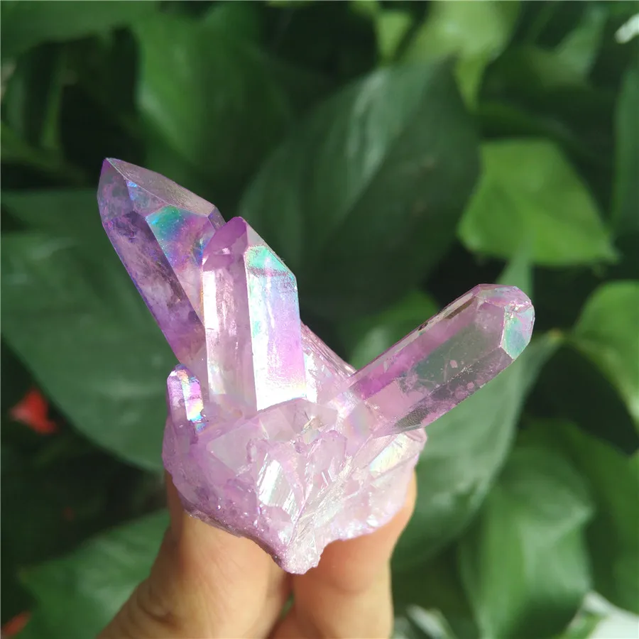 Rainbow Titanium Aura Crystal Cluster – Rainbow Quartz Cluster Crystal for Reiki Healing and Terrariums – Gift, Home Decoration image 3