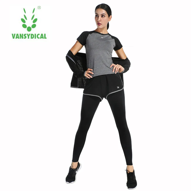 Vansydical Winter Women Sportswear Loose Fitness Running Sets Quick Dry Yoga Suits