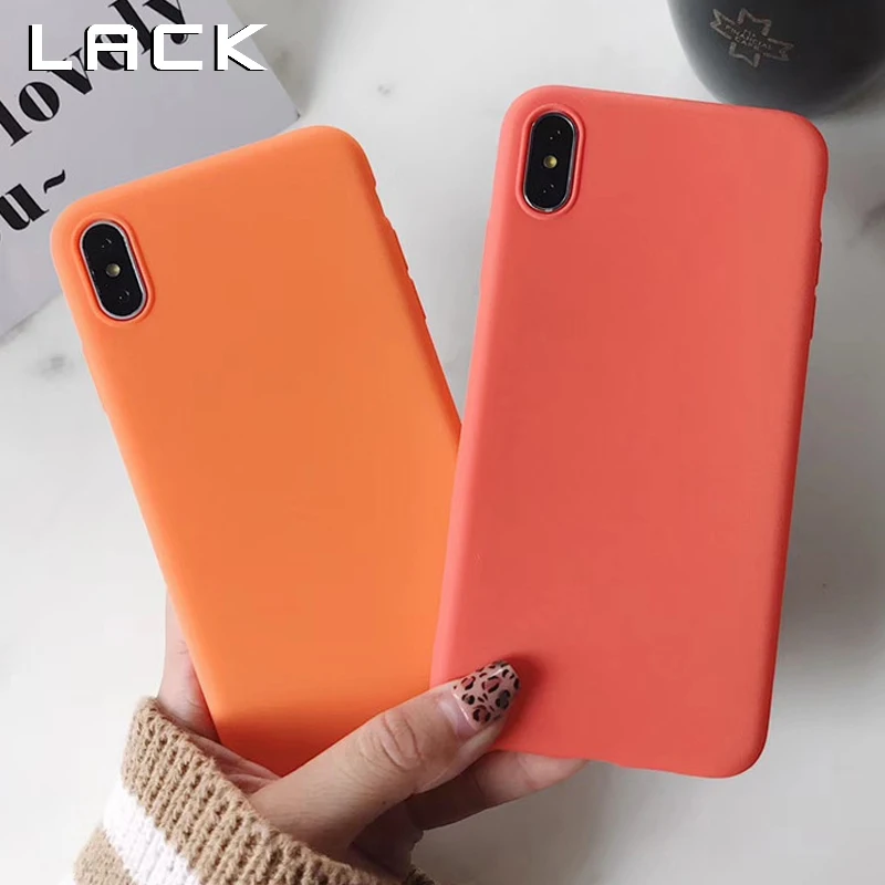 

LACK Fashion Retro Orange Phone Case For iphone XS Max Case For iphone XR X 8 7 6S 6 Plus Back Cover Luxury Soft TPU Cases Capa