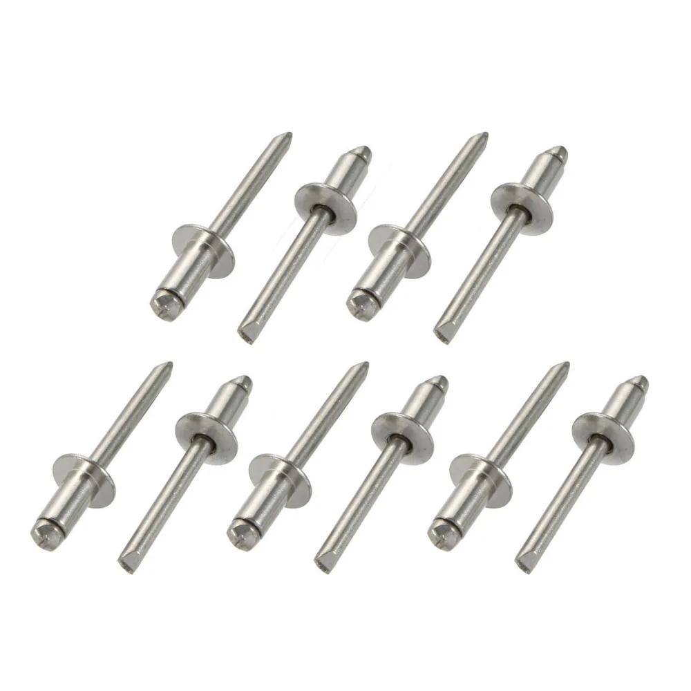 UXCELL10pcs Blind Rivets 304 Stainless Steel Open End Large Flange
