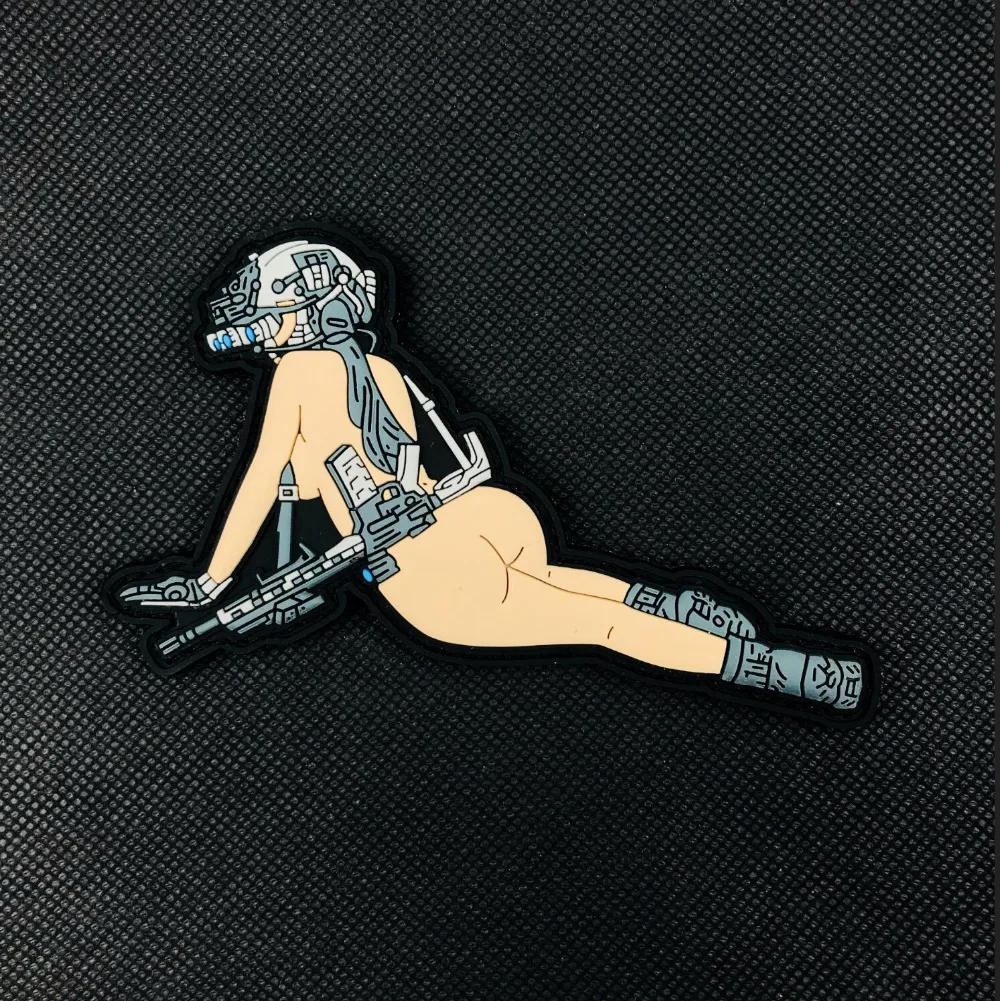 Резиновая женская нашивка воина на крючке 3D PVC Naked Women тактические военные заплаты