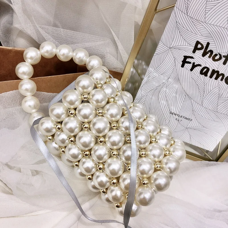 Ceny Akrylowe perły torba zroszony rocznika wiadro skrzynki kobiety z tworzywa sztucznego wieczór party mała mini torebka 2019 lato luksusowa marka hurtownie