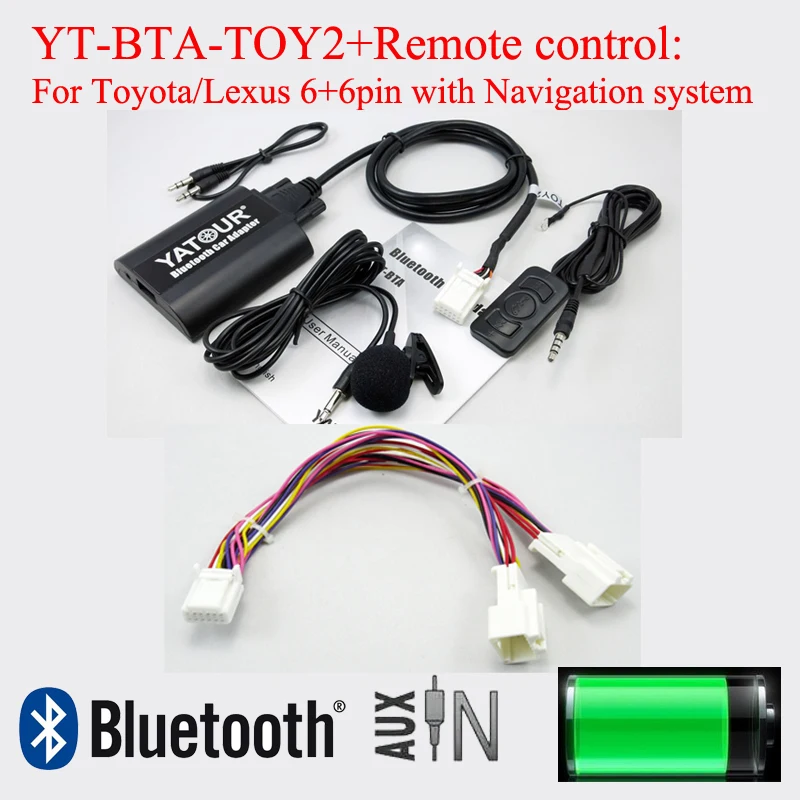 Yatour BTA Bluetooth автомобильный адаптер с reomote управлением для Lexus Toyota 6+ 6pin радио