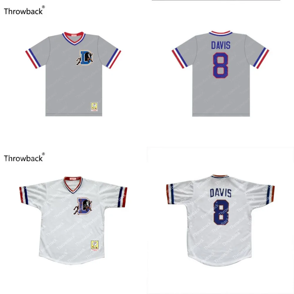 Crash Davis 8 Bull Durham Gray White Throwback Movie Baseball Jersey S