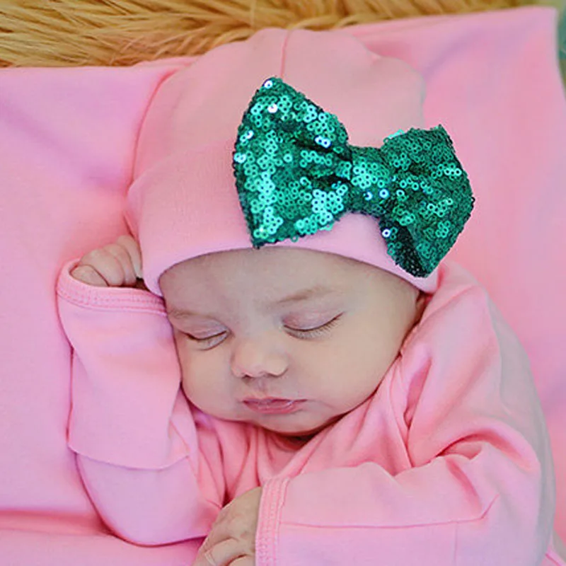 Big Bow Newborn Girl Cotton Hat Baby Spring Beanies Cap Infant Photo