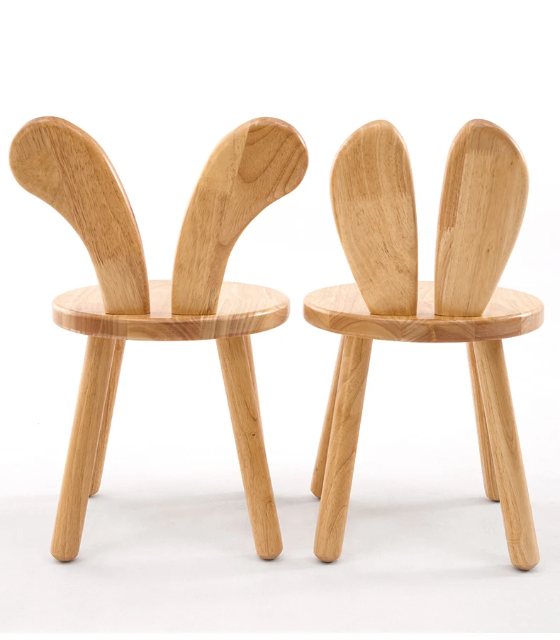 Solid Wood Small Bench Wooden Stool Children Study Chair Baby girl Dining Chair 28*28*49cm kids boys Rabbit Ears Stool C139 Solid Wood Small Bench Wooden Stool Children Study Chair Baby girl Dining Chair 28*28*49cm kids boys Rabbit Ears Stool C139
