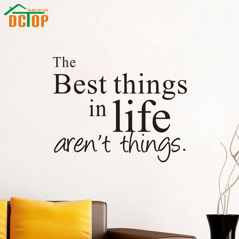 DCTOP The Best Things In Life Are Not Things Wall Sticker Quote Kitchen