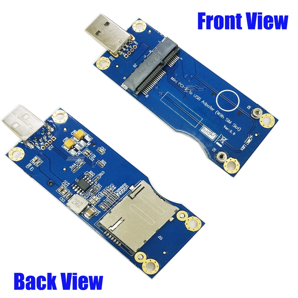 Мини PCI-E к USB адаптеру с слотом для sim-карты для WWAN модуль мини карта PCI-E к USB 2,0 Настольный ПК Поддержка SIM 6Pin 8Pin карта