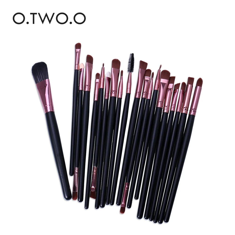 

O.TWO.O 20pcs Black Makeup Brushes Set Synthetic Cosmetic Makeup Brush Foundation Eyeshadow Lips Cosmetic Brush Kits