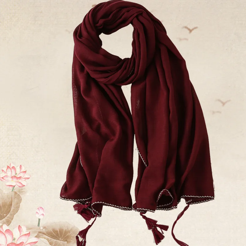 

Cotton and linen scarves retro pop scarf visor sunscreen travel shawl scarves