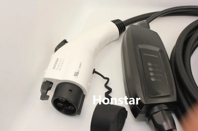 J1772  EVSE 5m / 6m cable input ev plug white Duosida level 2 <br />Charger 16A Type 1 schuko for electric car Charging-in Battery Cables <br />
