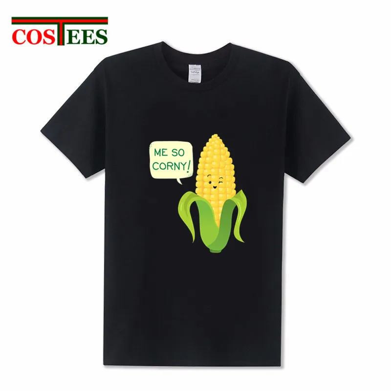 Новое поступление 2018 Футболки Me So Corny corn Мужская футболка Kawaii с рисунком кукурузы