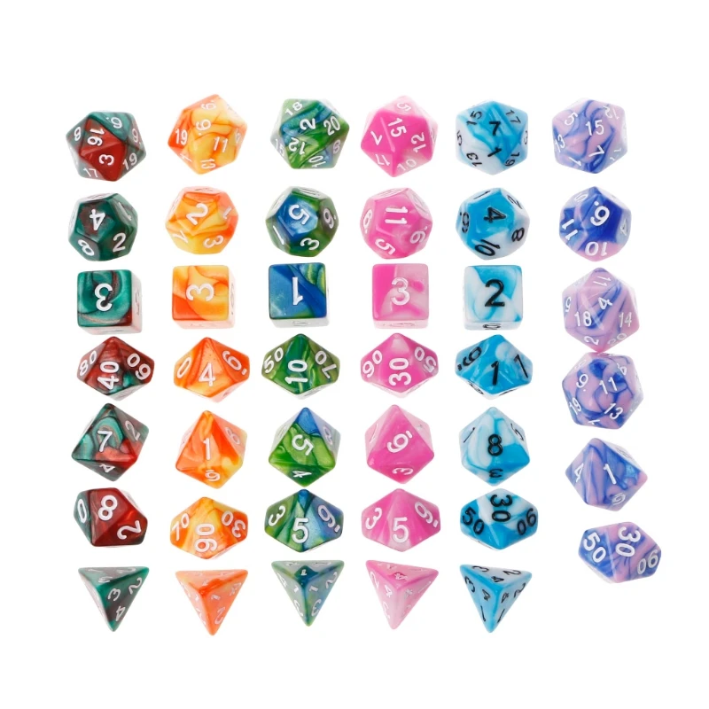 

7pcs/Set Acrylic Polyhedral Dice For TRPG Board Game Dungeons And Dragons D4-D20