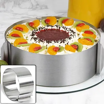 

Retractable Stainless Steel Circle Mousse Ring Mould Baking Dish Set Cake Mold Decorating Size Adjustable Bakeware Cake Tools