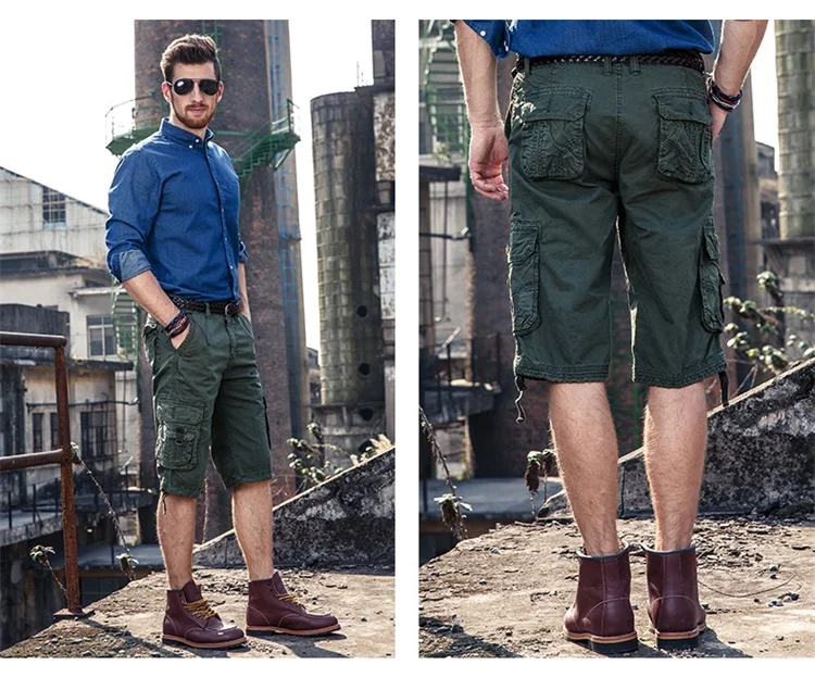 Мужские шорты модные летние до колена Мужские шорты хлопок Повседневный Военный стиль бренд карго шорты для мужчин 1028