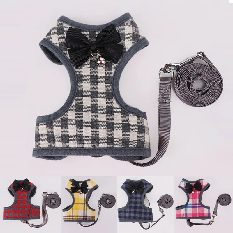 

Small Dog Harness and Leash Set Pet Cat Vest Harness With Bowknot Mesh Padded For Small Puppy Dogs Chihuahua Yorkies Pug