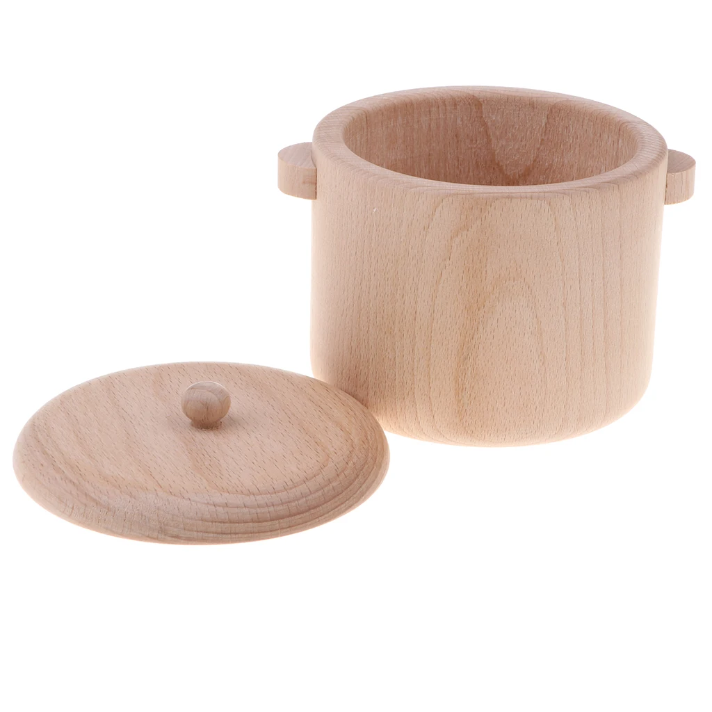 Wooden Kitchen Playsets - Kids Girls Pretend Play Cooking Baking Developmental Toys Cookware/ Dinnerware/ Tableware Saucepan L