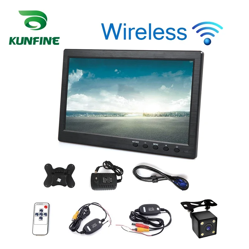 Car Styling 12V-24V 10.1 inch TFT LCD Touch Screen Car Headrest Display Monitor Rear View Display for Rearview Reverse Backup Camera Car TV Display (1)