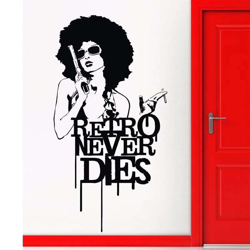 Горячая сексуальная девушка виниловая наклейка мафия Гангстер Ретро Пистолет