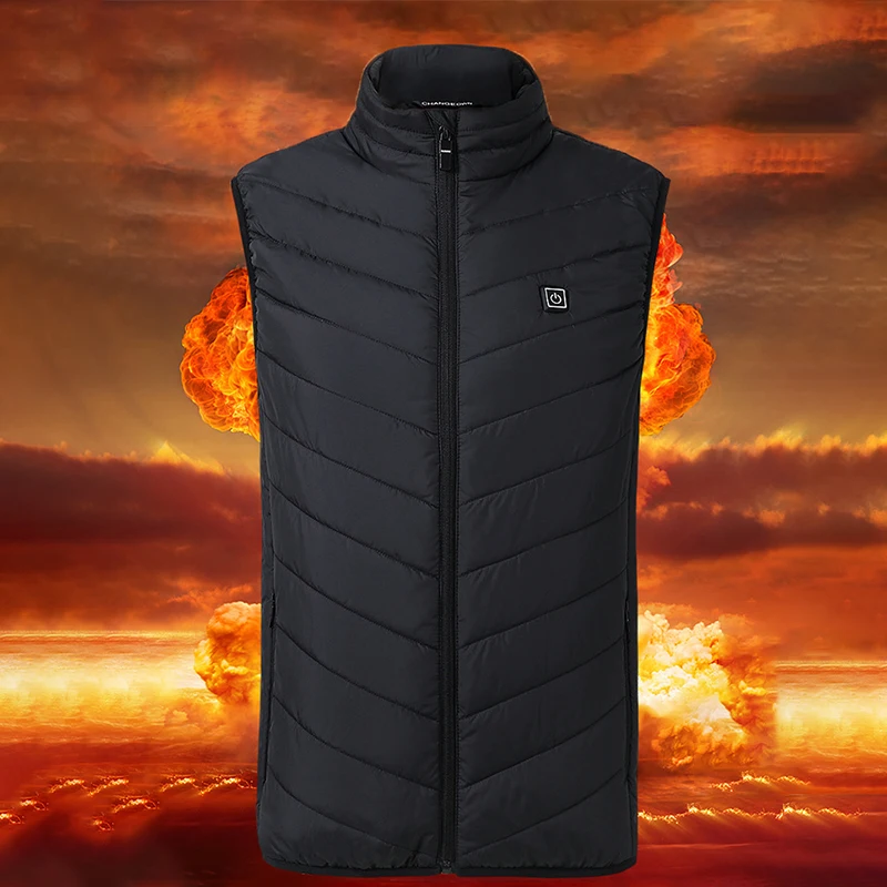 Women Men Electric Heated Vest Winter Warm USB Heated Vest Outdoor