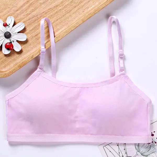 Girl Underwear Puberty Girls Summer Animal Print Seamless Training Bra Teenage Soft Cotton Underwear 8-16T - Цвет: 02