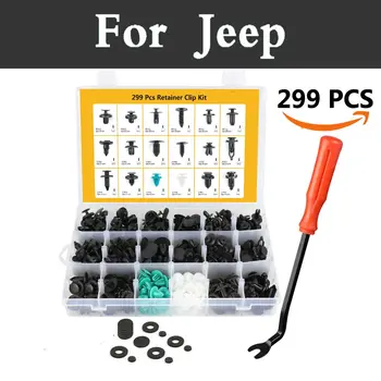 

299pcs Car Retainer Clips Rivets Fasteners Kit 18 Sizes Push Pin Rivets For Jeep Cherokee Compass Grand Srt8 Car Styling