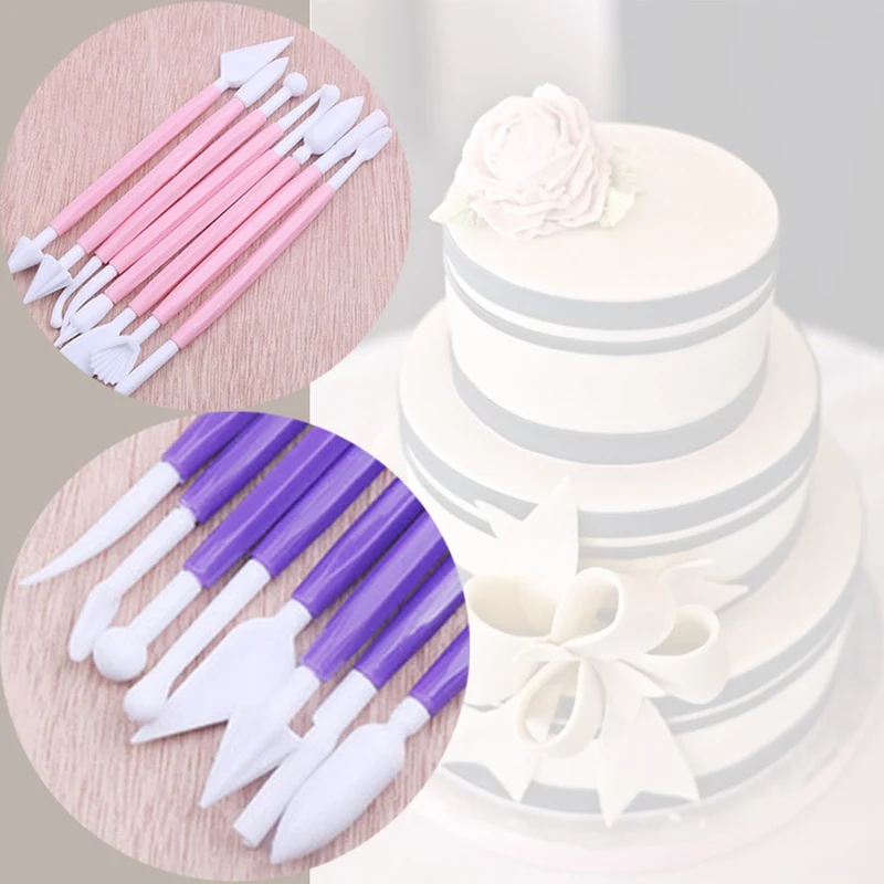 Полезные 8 шт./компл. Fondant (сахарная) Резьба наборы ножей печенья сахарная пудра