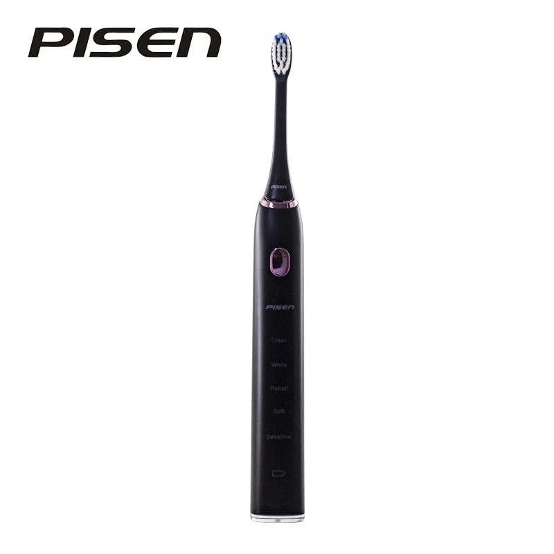

pisen electric toothbrush Adult Timer Brush Tooth Whitener 5Mode USB Rechargeable Toothbrushes Replacement Heads Gift