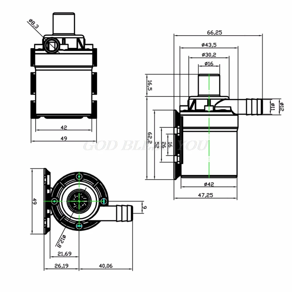 Water Pump 800L/H 5m DC 12V Solar Brushless Motor Water Circulation Submersible Water Pump Solar