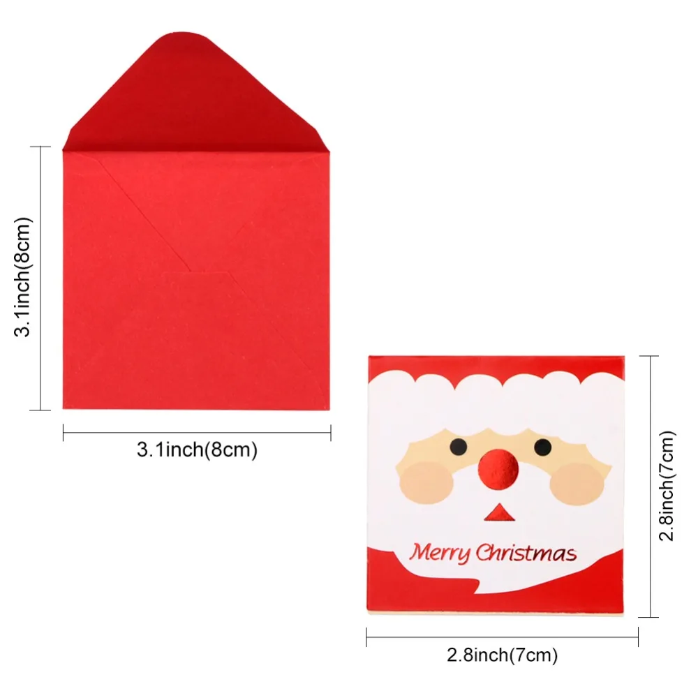OurWarm 20 шт. забавные мини-рождественские открытки с конвертами веселые рождественские открытки Детские новогодние товары Рождество