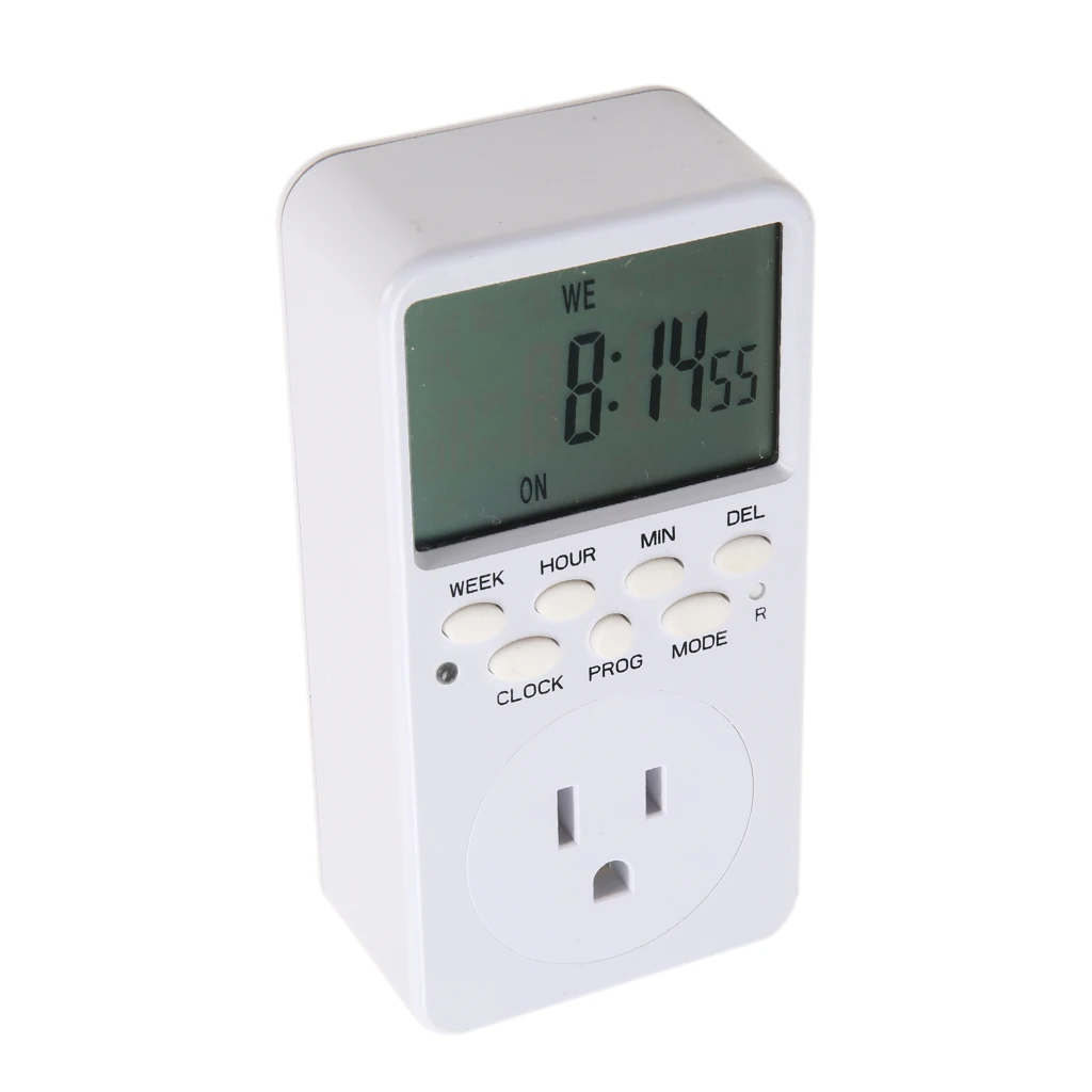 7 Days 24 Hours Digital Timer Switch US Plug Kitchen Smart Power Timer Outlet Programmable Timing Socket