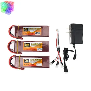 

1 2 3pcs 7.4V Lipo battery 5000mAh 40C ZOP Batteies XT T plug and charger with cable suit for rc Quadcopter Car drone Parts